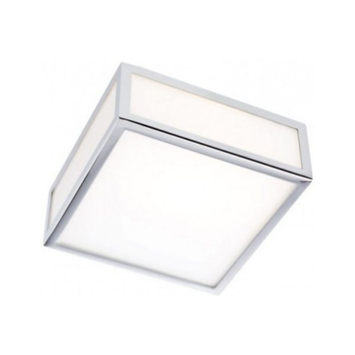 EGO Badeværelseslampe i metal og glas 18 x 18 cm 1 x 13W SMD LED - Krom/Hvid