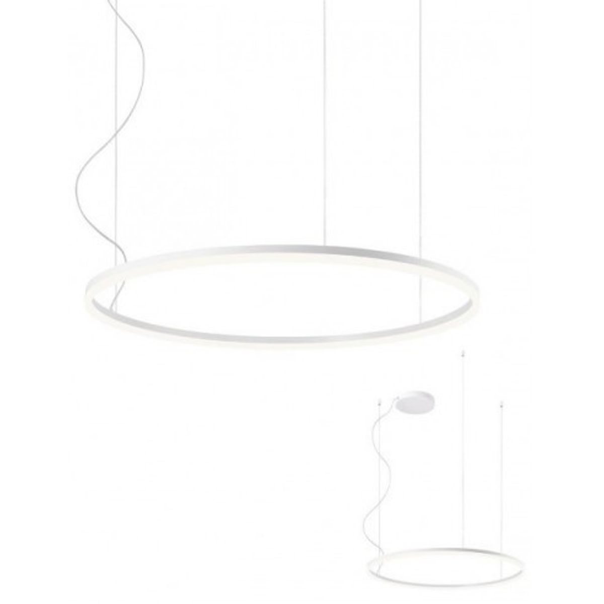 ORBIT Loftlampe i aluminium Ø80 cm 55W LED - Mat hvid