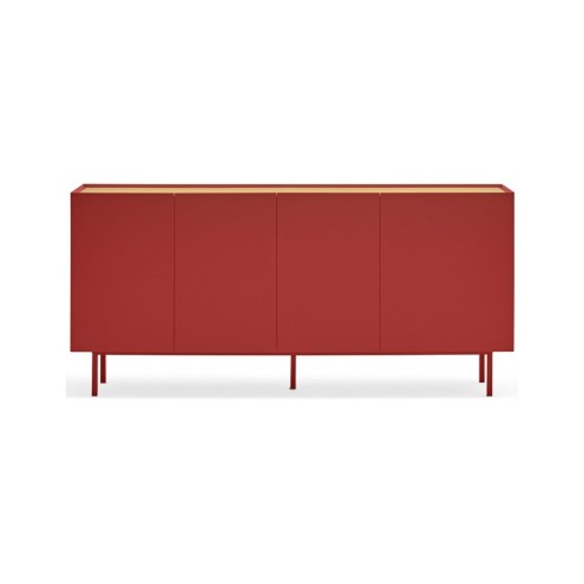 Arista sideboard i metal og mdf finér B165 cm - Mørkerød/Eg