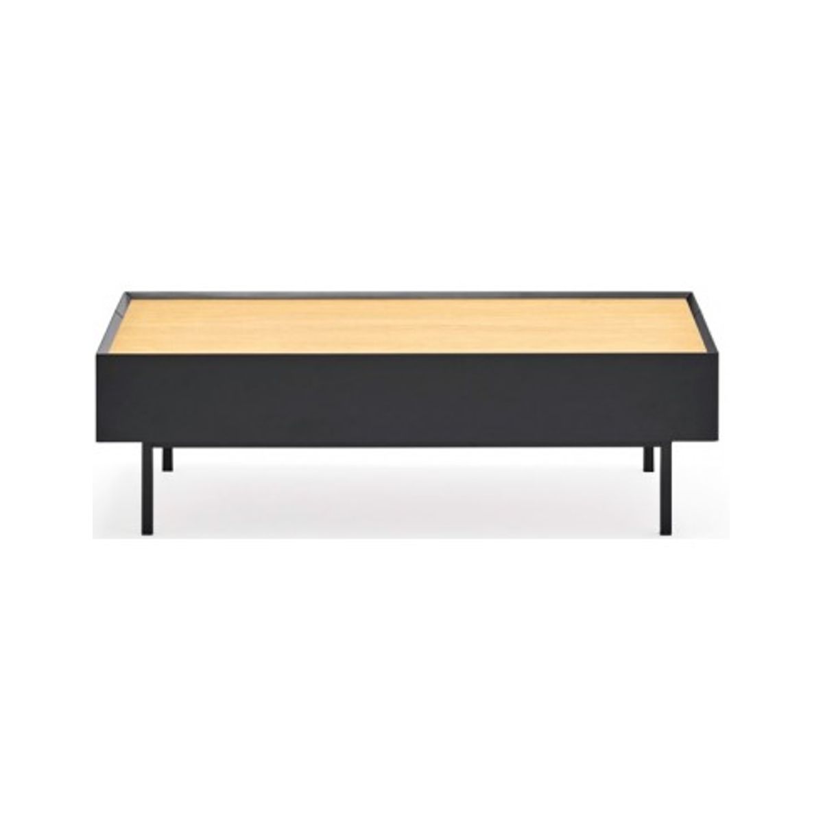 Arista Sofabord i metal og mdf finér 110 x 60 cm - Sort/Eg