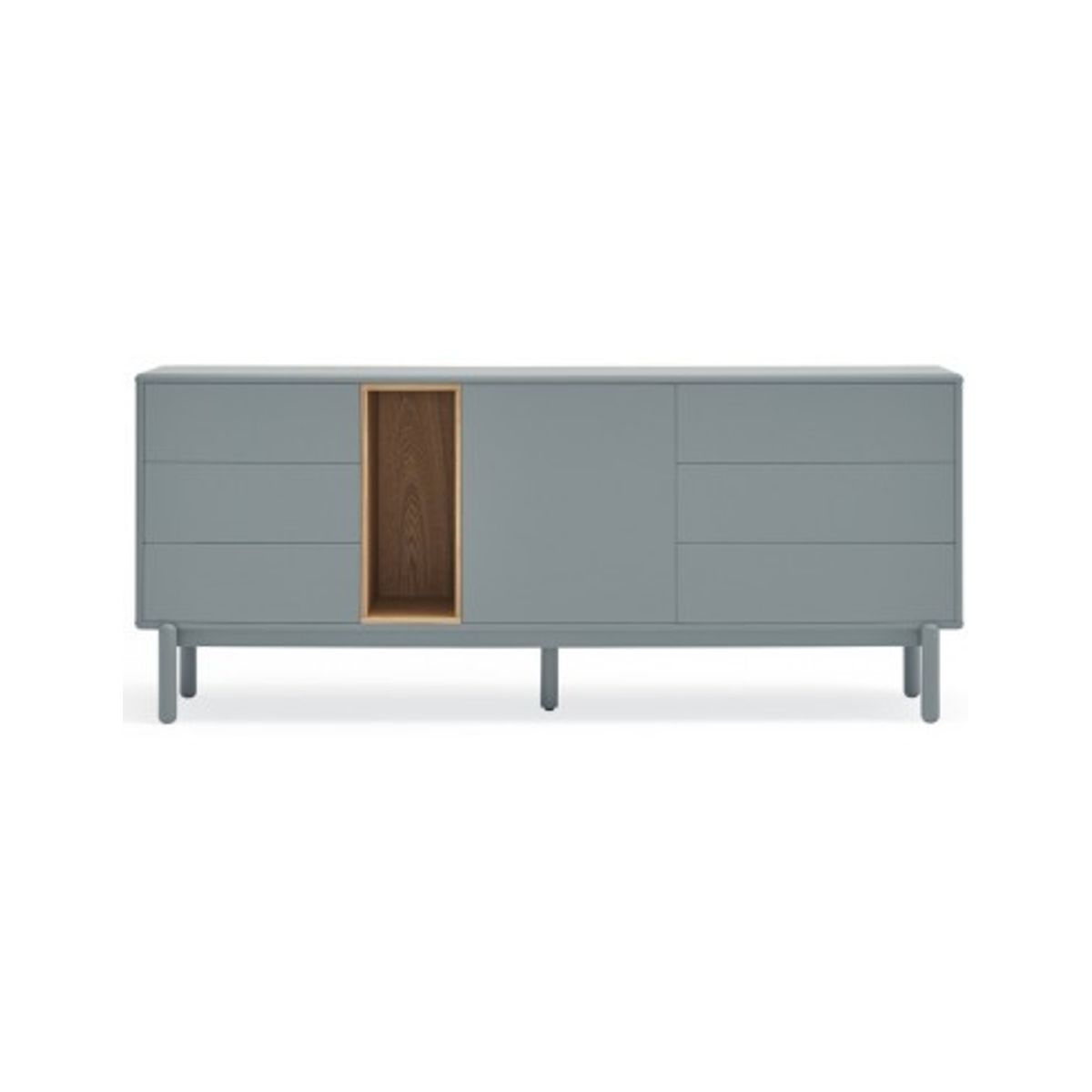 Corvo Sideboard i massiv træ og mdf finér B180 cm - Perlegrå/Eg