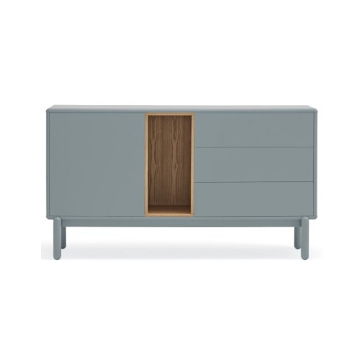 Corvo Sideboard i massiv træ og mdf finér B140 cm - Perlegrå/Eg