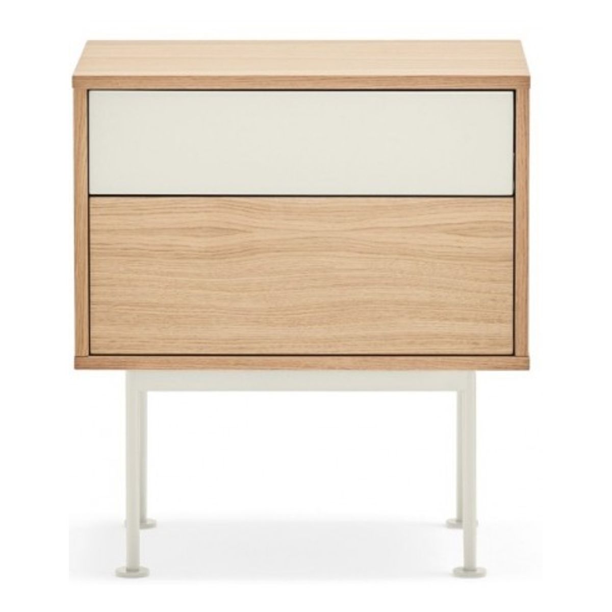 Yoko Sengebord i metal og mdf finér H59 cm - Creme/Eg