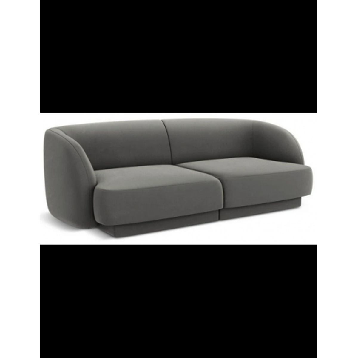 Miley 2-personers sofa i velour B184 x D85 cm - Lysegrå