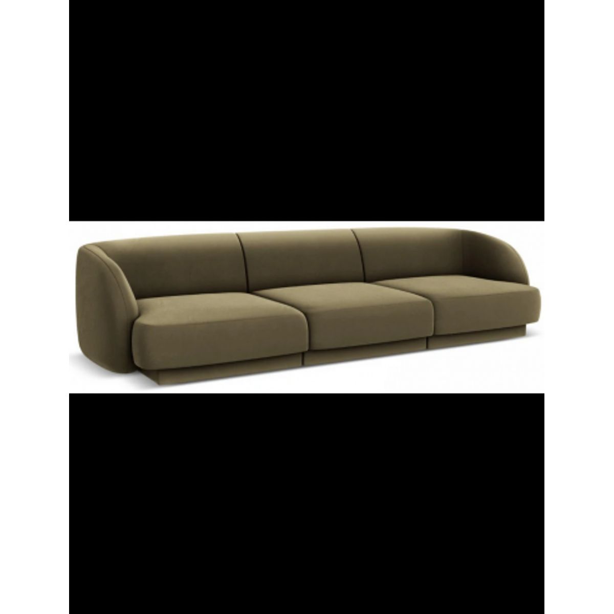 Miley 3-personers sofa i velour B259 x D85 cm - Grøn