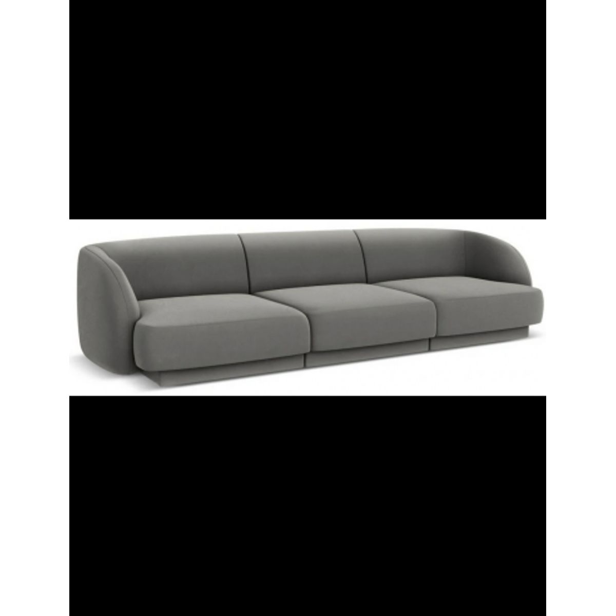 Miley 3-personers sofa i velour B259 x D85 cm - Lysegrå