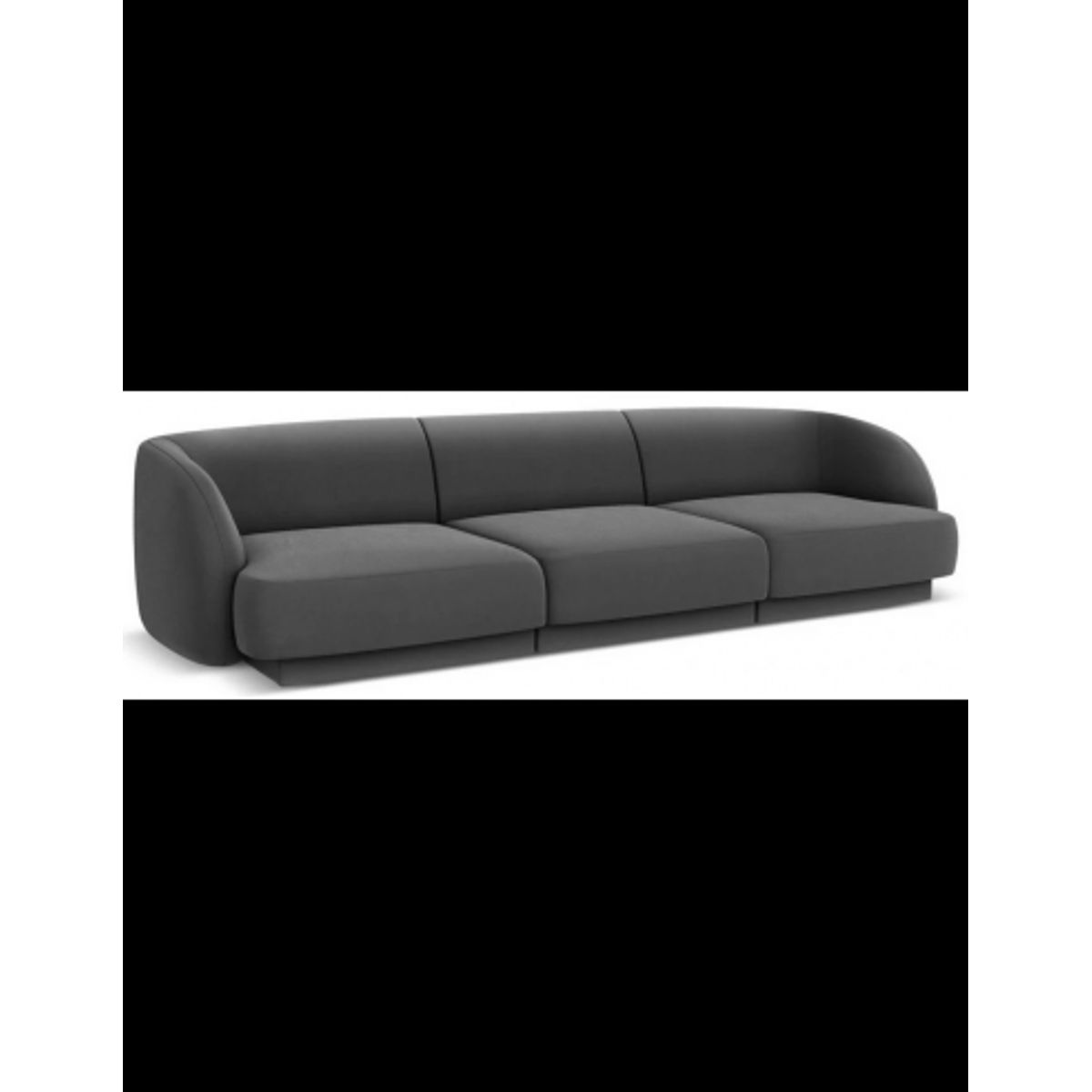 Miley 3-personers sofa i velour B259 x D85 cm - Grå