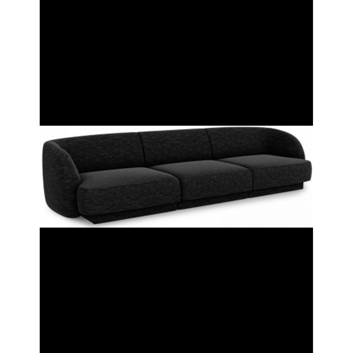 Miley 3-personers sofa i chenille B259 x D85 cm - Sort