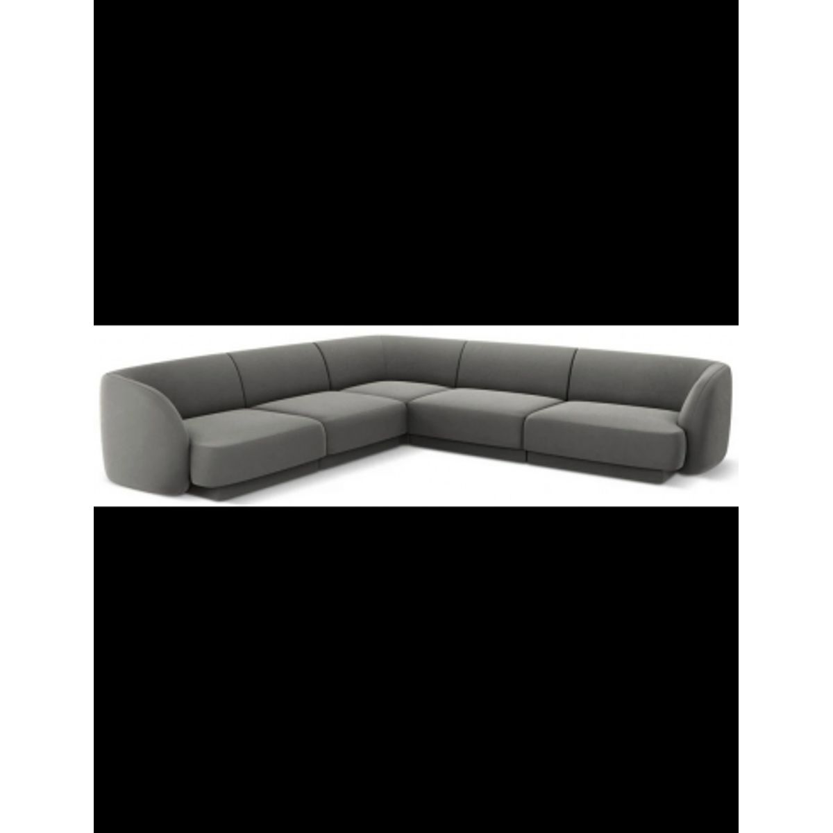 Miley hjørnesofa i velour B252 x D252 cm - Lysegrå