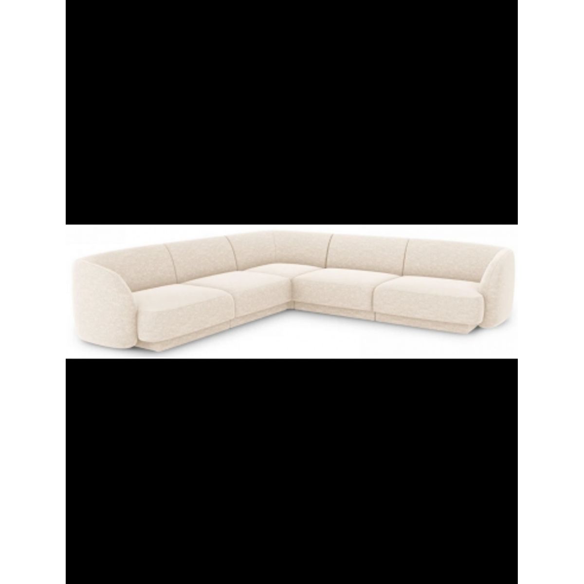 Miley hjørnesofa i chenille B252 x D252 cm - Lys beige