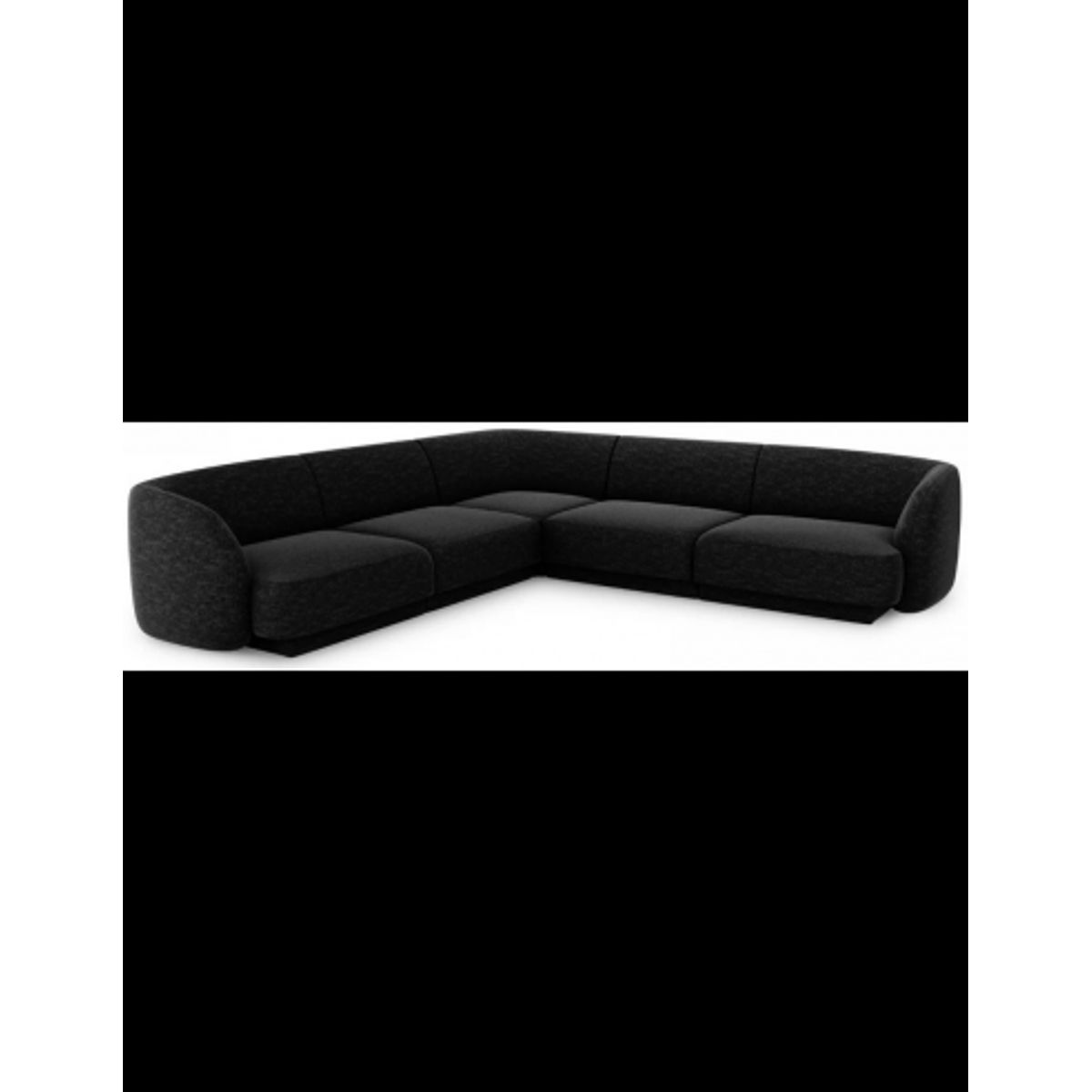 Miley hjørnesofa i chenille B252 x D252 cm - Sort