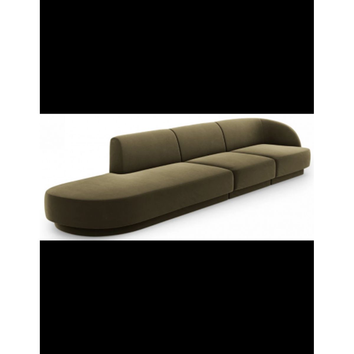 Miley venstrevendt chaiselong sofa i velour B302 x D85 cm - Grøn