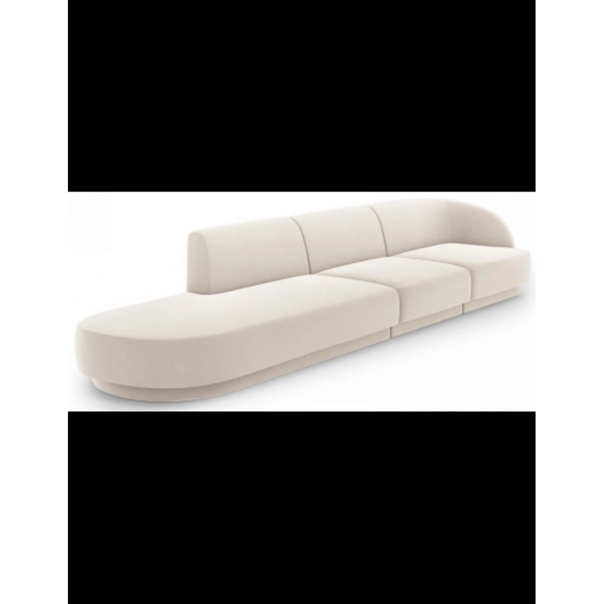 Miley venstrevendt chaiselong sofa i velour B302 x D85 cm - Lys beige