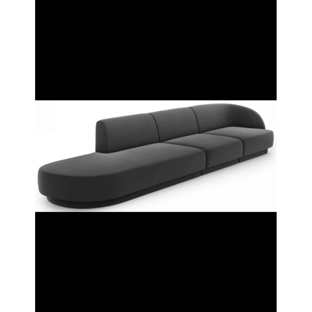 Miley venstrevendt chaiselong sofa i velour B302 x D85 cm - Grå