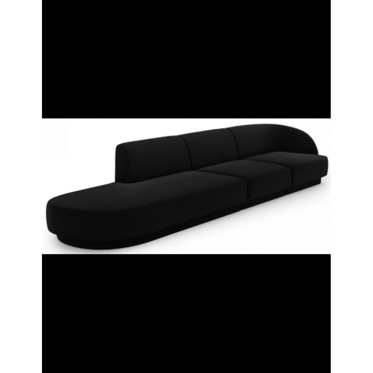 Miley venstrevendt chaiselong sofa i velour B302 x D85 cm - Sort