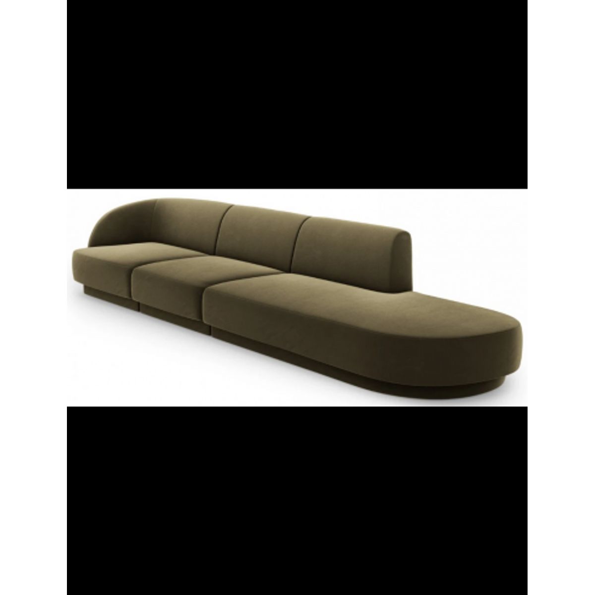 Miley højrevendt chaiselong sofa i velour B302 x D85 cm - Grøn