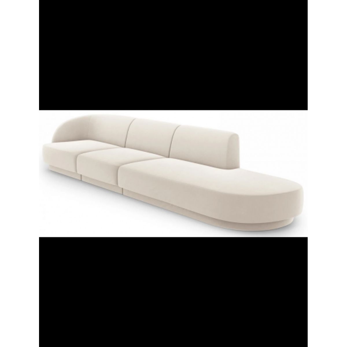 Miley højrevendt chaiselong sofa i velour B302 x D85 cm - Lys beige