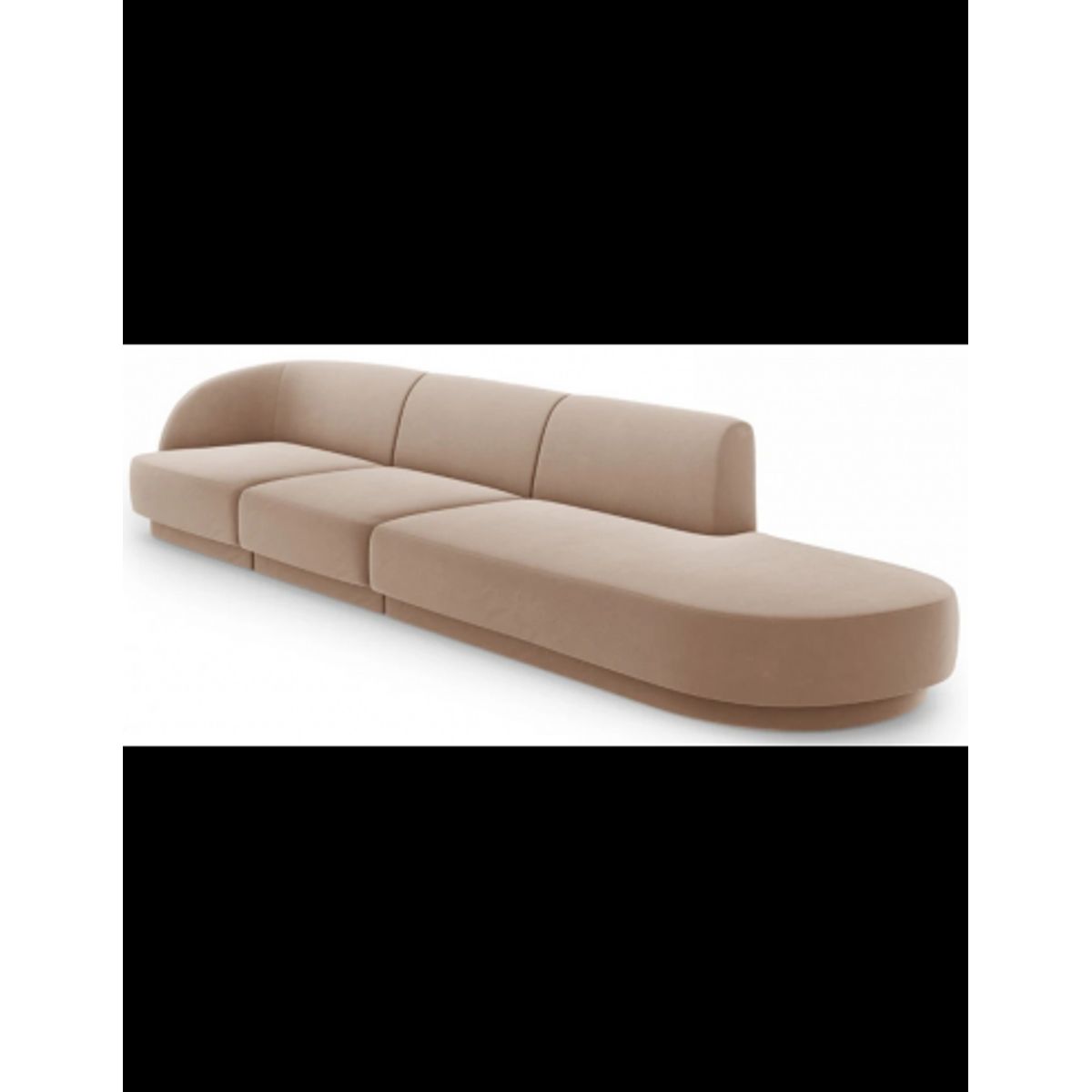 Miley højrevendt chaiselong sofa i velour B302 x D85 cm - Cappucino