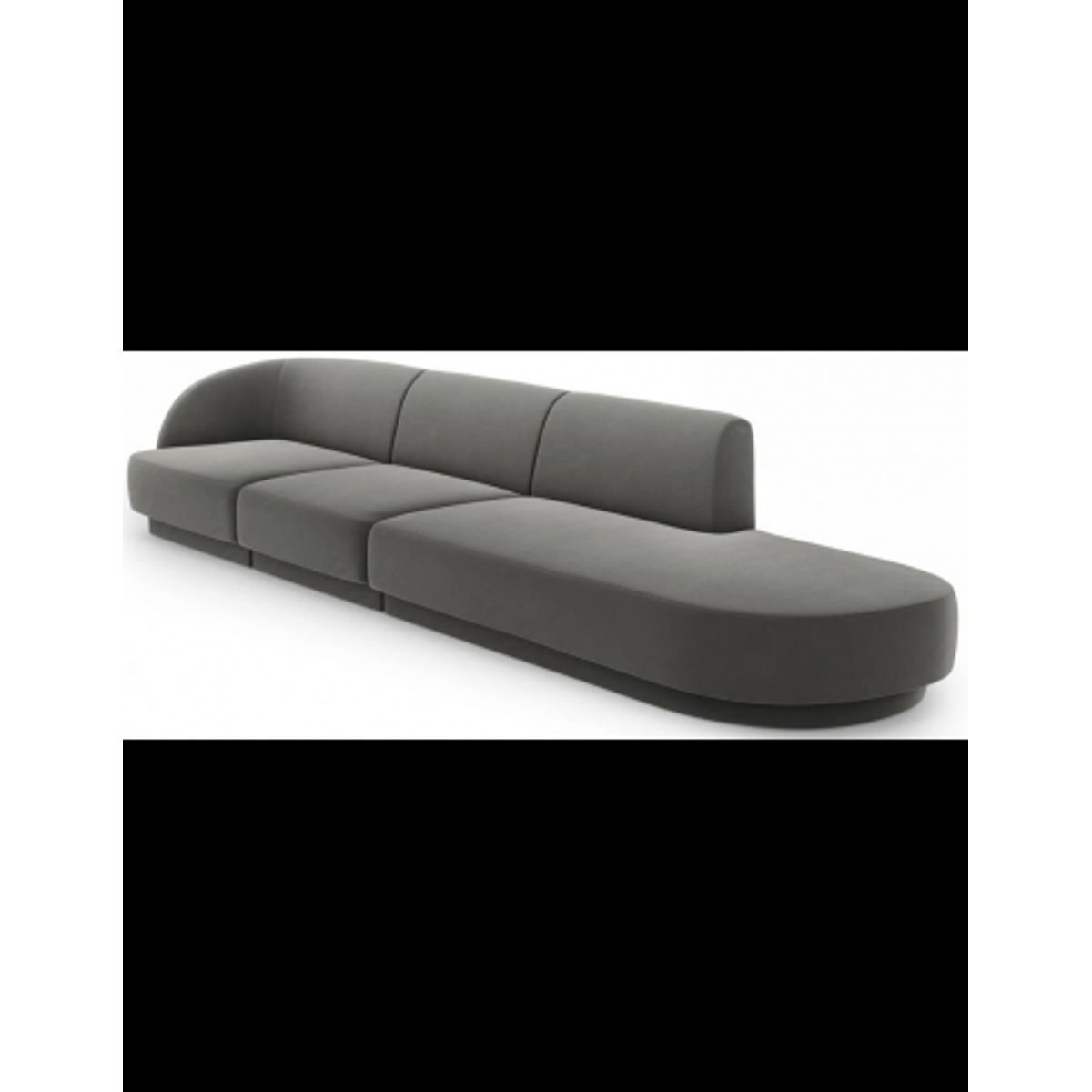 Miley højrevendt chaiselong sofa i velour B302 x D85 cm - Lysegrå