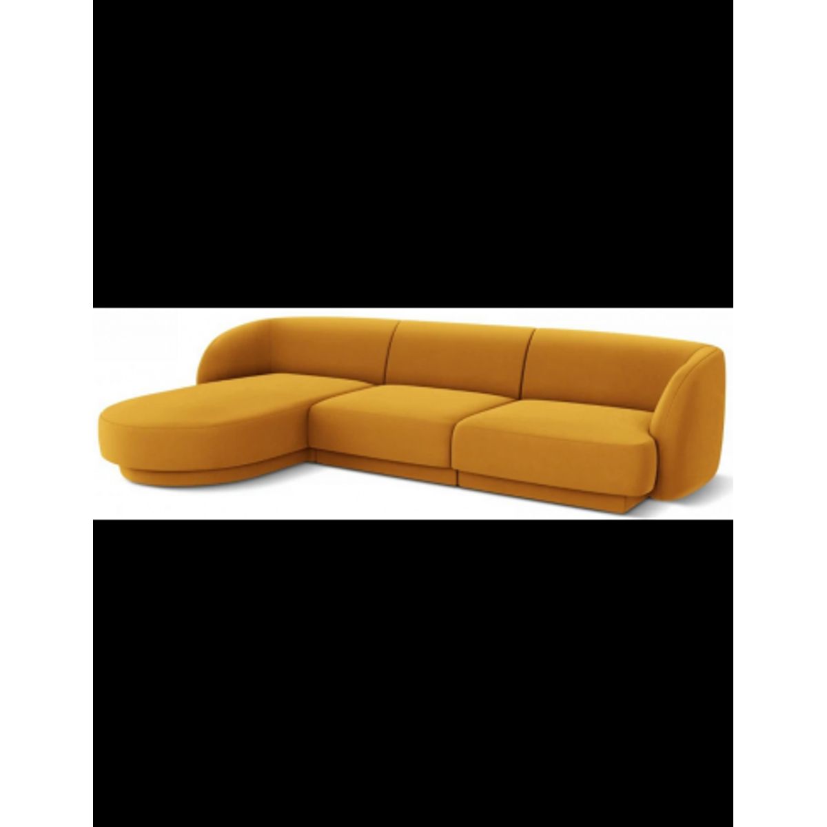 Miley venstrevendt chaiselong sofa i velour B259 x D155 cm - Gul