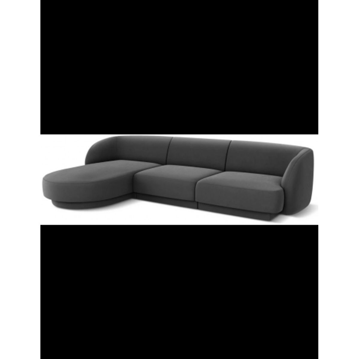 Miley venstrevendt chaiselong sofa i velour B259 x D155 cm - Grå