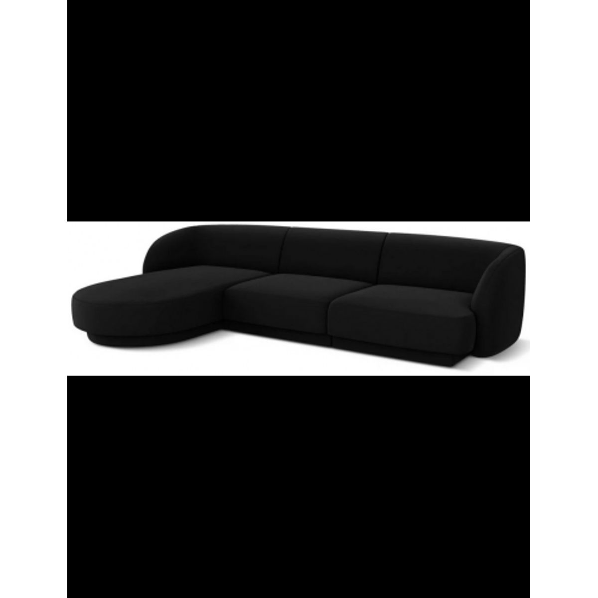 Miley venstrevendt chaiselong sofa i velour B259 x D155 cm - Sort