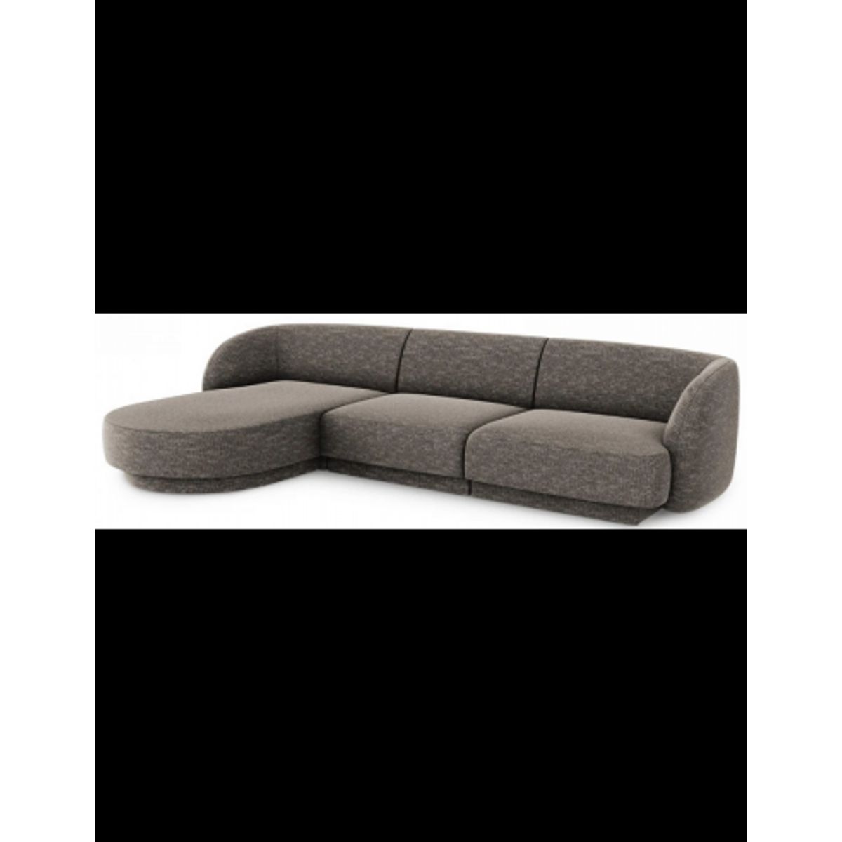 Miley venstrevendt chaiselong sofa i chenille B259 x D155 cm - Grå