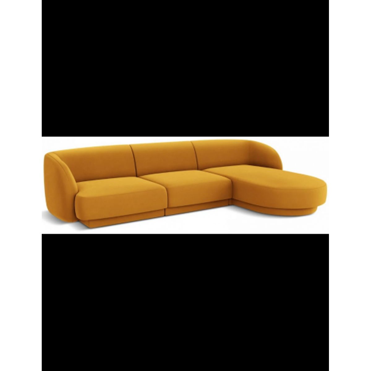 Miley højrevendt chaiselong sofa i velour B259 x D155 cm - Gul