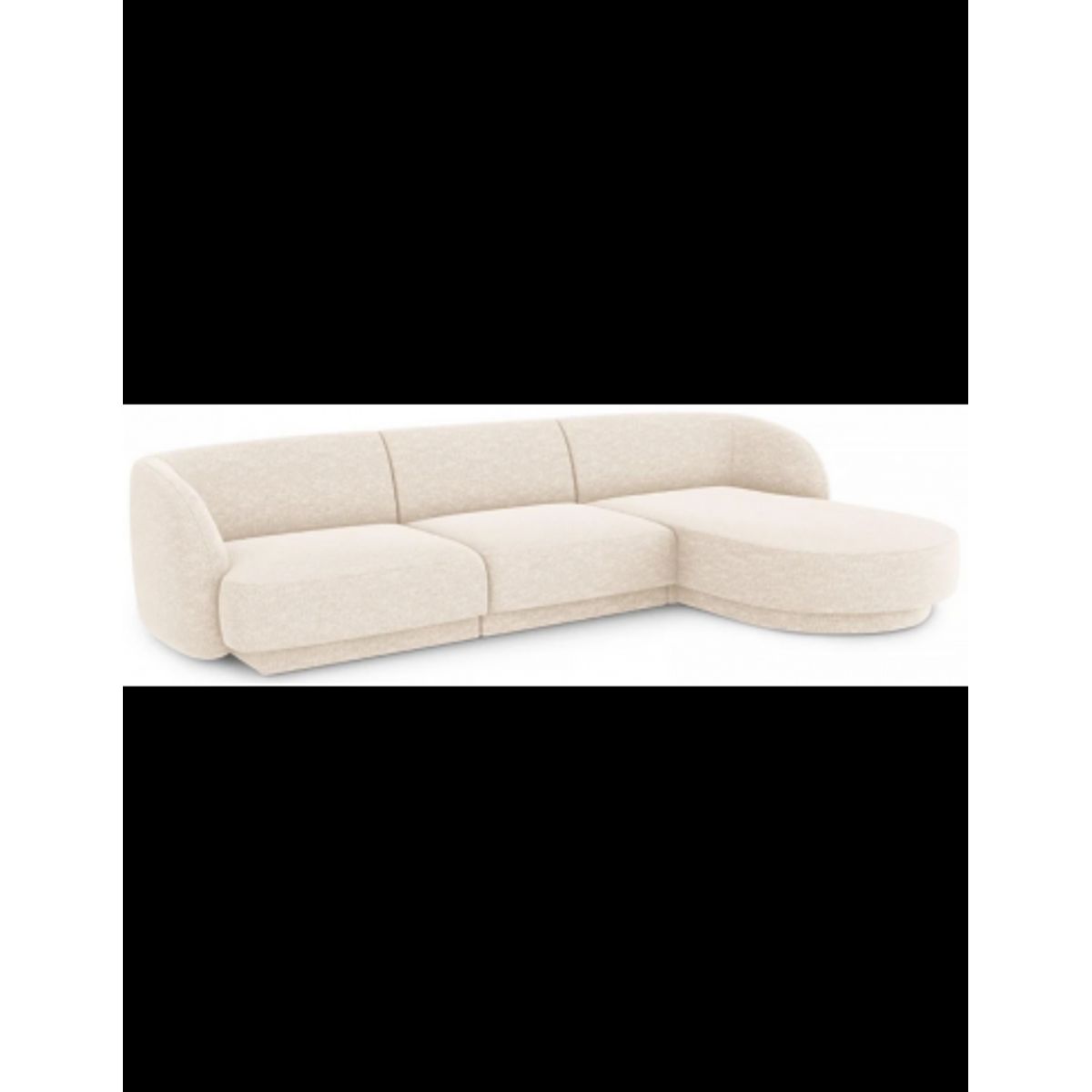 Miley højrevendt chaiselong sofa i chenille B259 x D155 cm - Lys beige