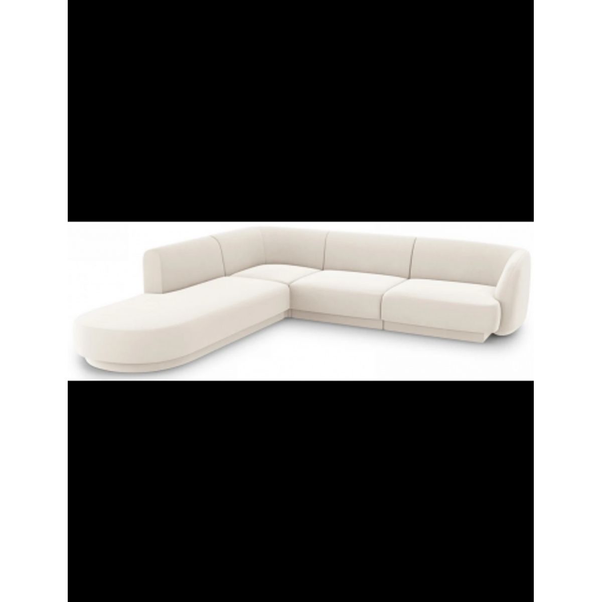 Miley venstrevendt chaiselong sofa i velour B252 x D220 cm - Lys beige