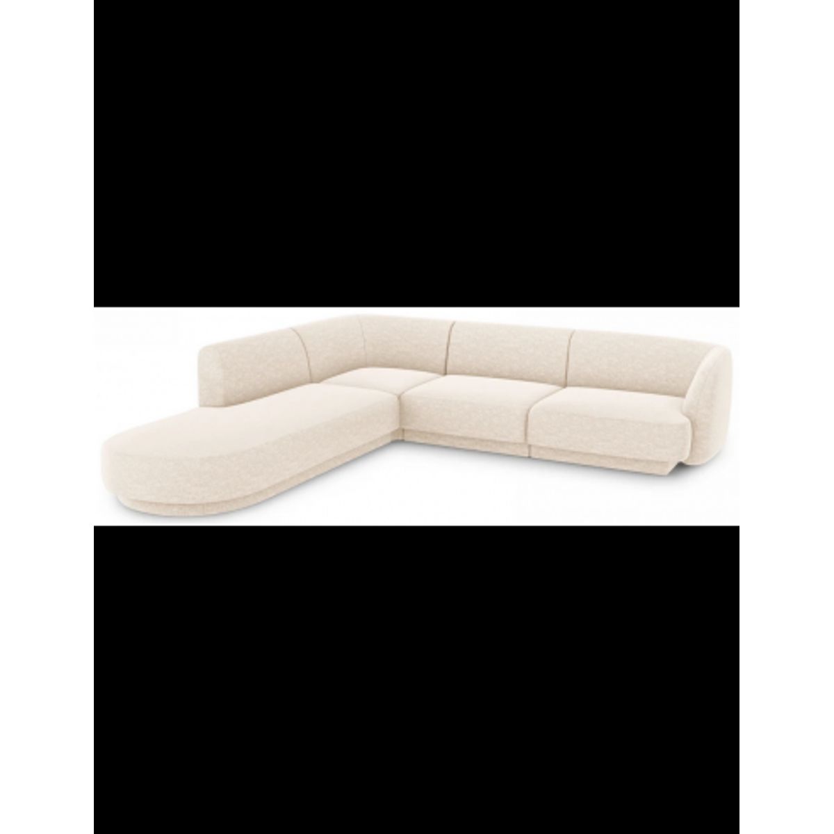 Miley venstrevendt chaiselong sofa i chenille B252 x D220 cm - Lys beige