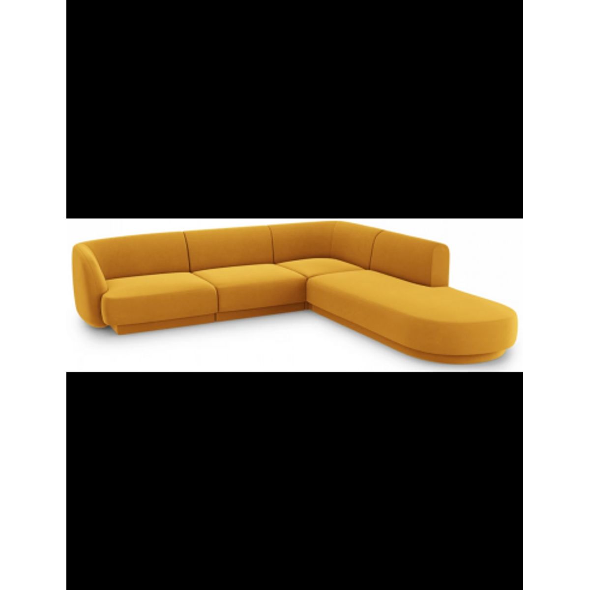 Miley højrevendt chaiselong sofa i velour B252 x D220 cm - Gul