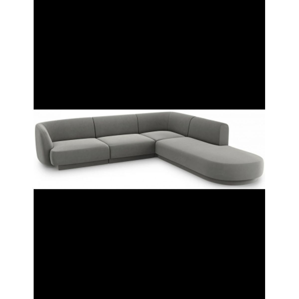 Miley højrevendt chaiselong sofa i velour B252 x D220 cm - Lysegrå