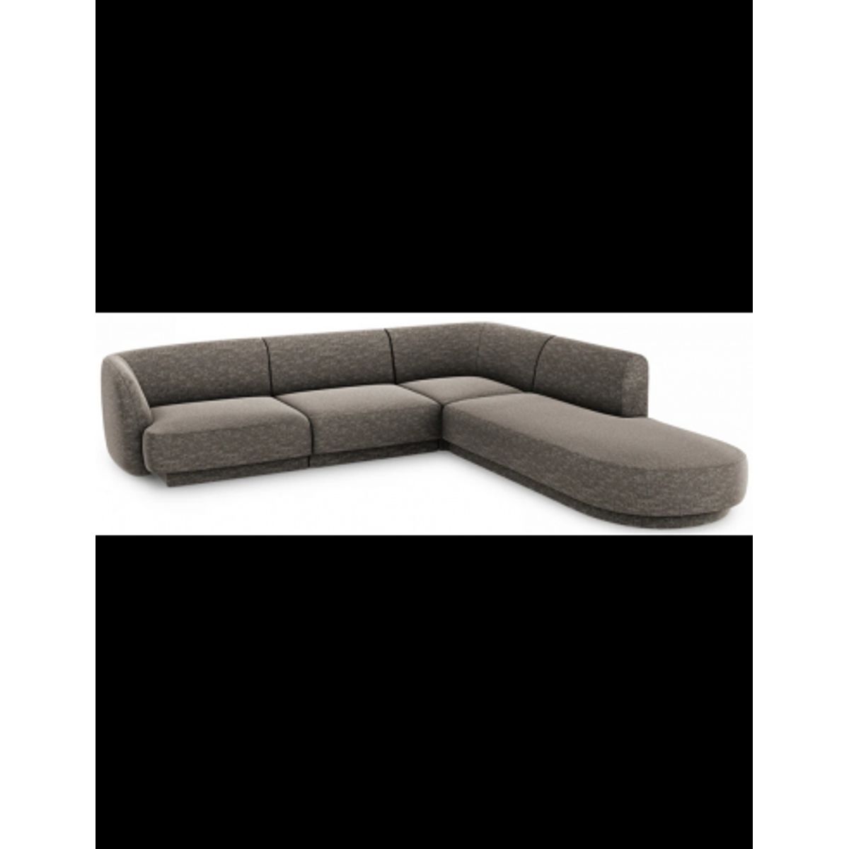 Miley højrevendt chaiselong sofa i chenille B252 x D220 cm - Grå