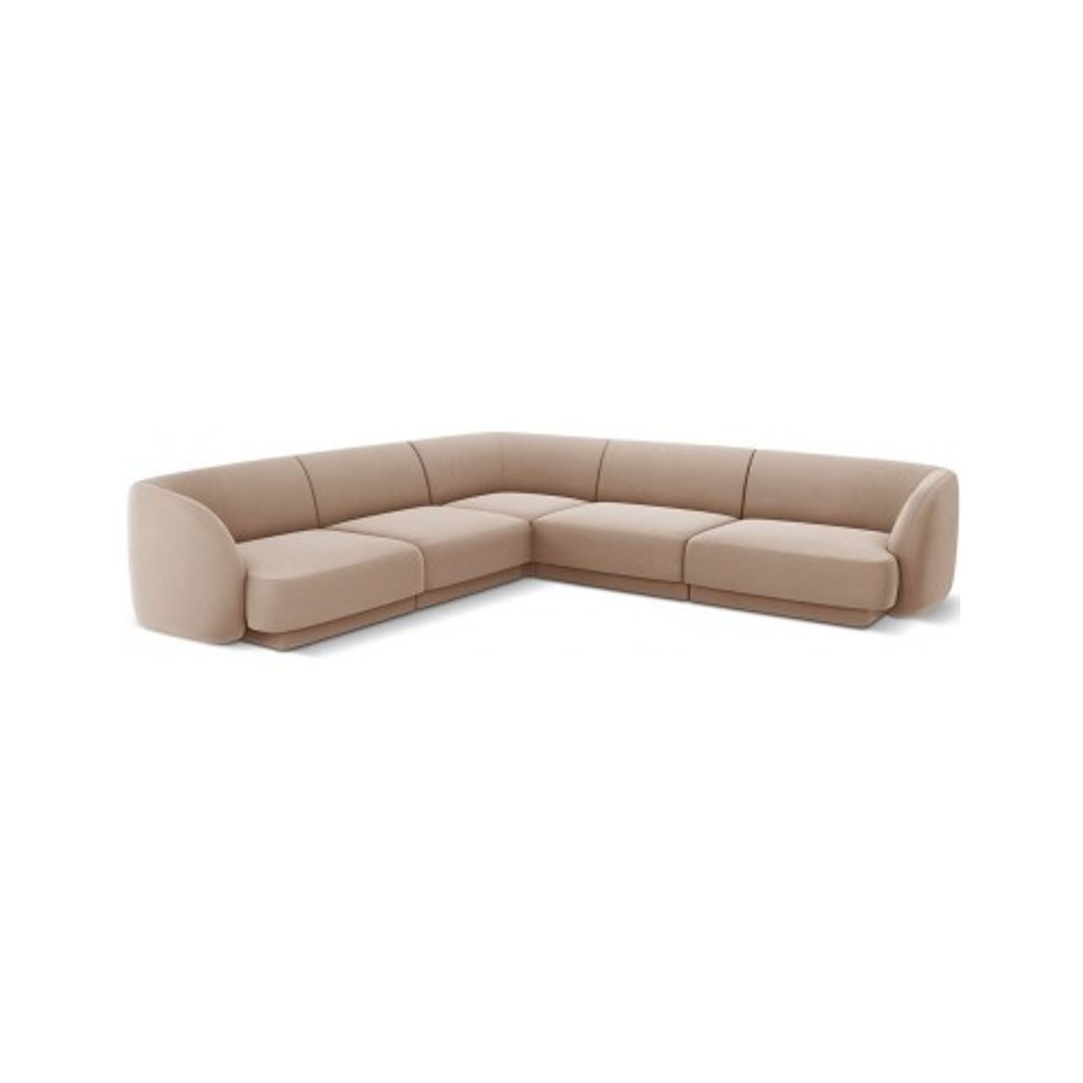 Miley hjørnesofa i velour B252 x D252 cm - Cappucino