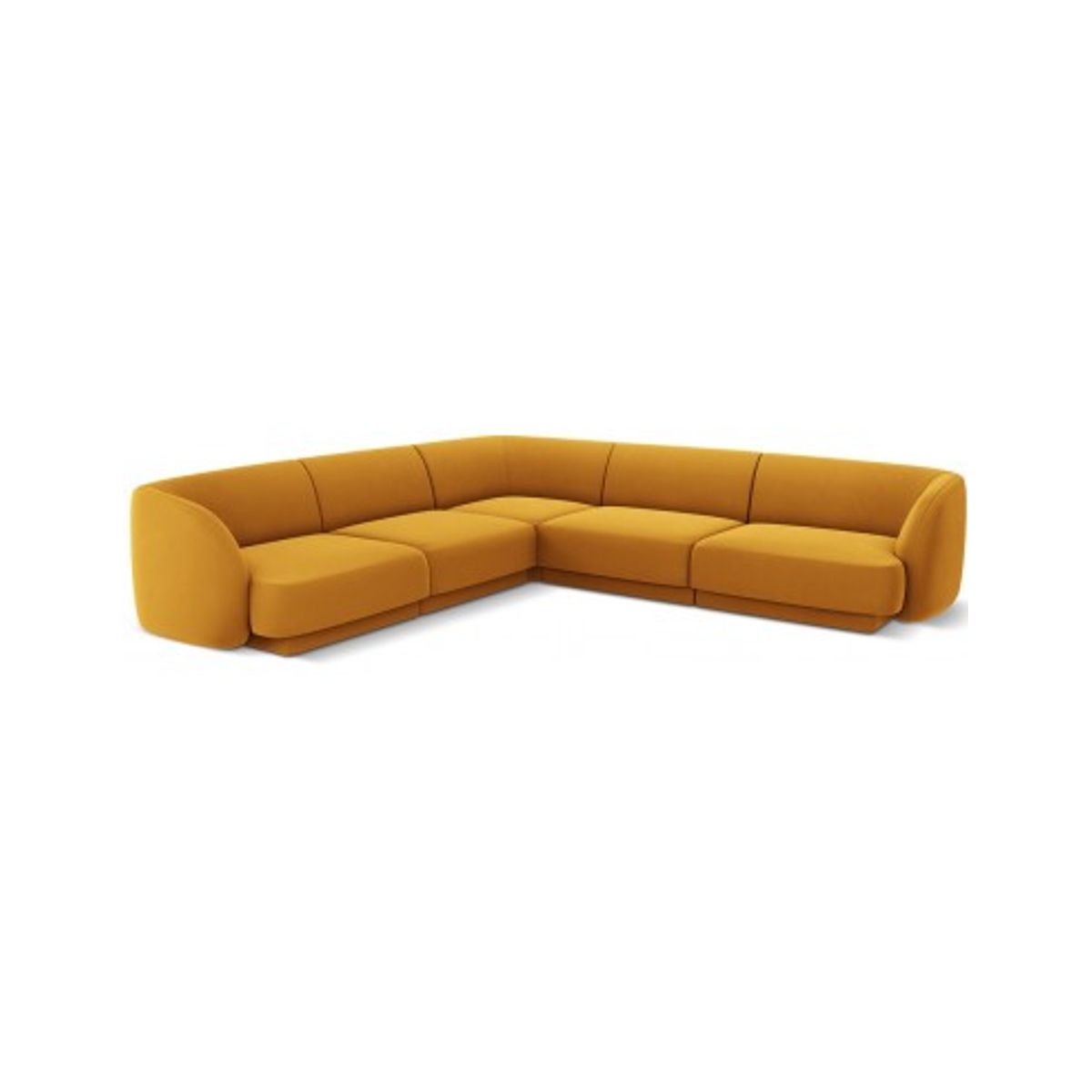 Miley hjørnesofa i velour B252 x D252 cm - Gul