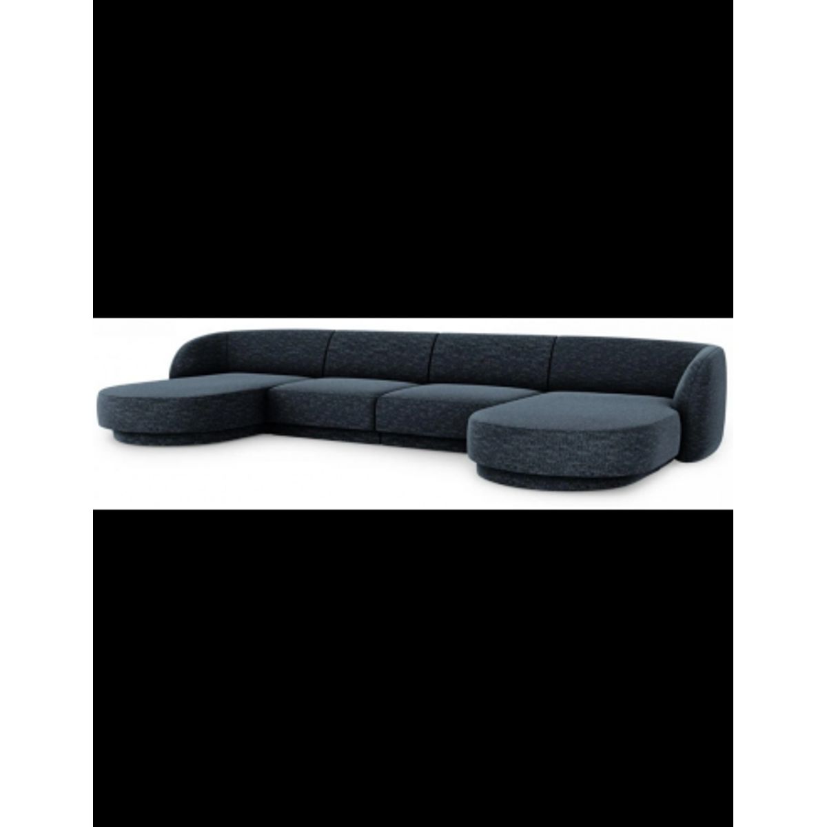 Miley U-sofa i chenille B334 x D155 cm - Blå