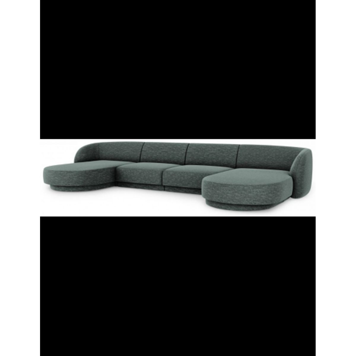 Miley U-sofa i chenille B334 x D155 cm - Petrolium