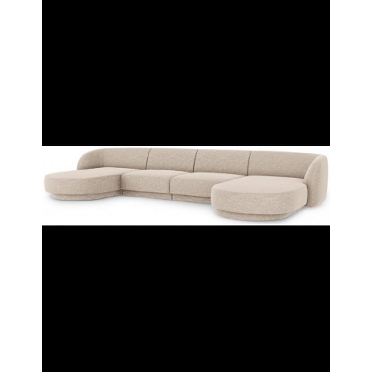 Miley U-sofa i chenille B334 x D155 cm - Beige