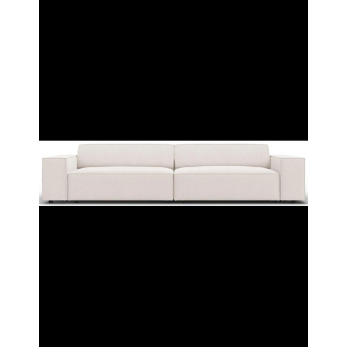 Jodie 3-personers sofa i polyester B204 x D102 cm - Sort/Lys beige