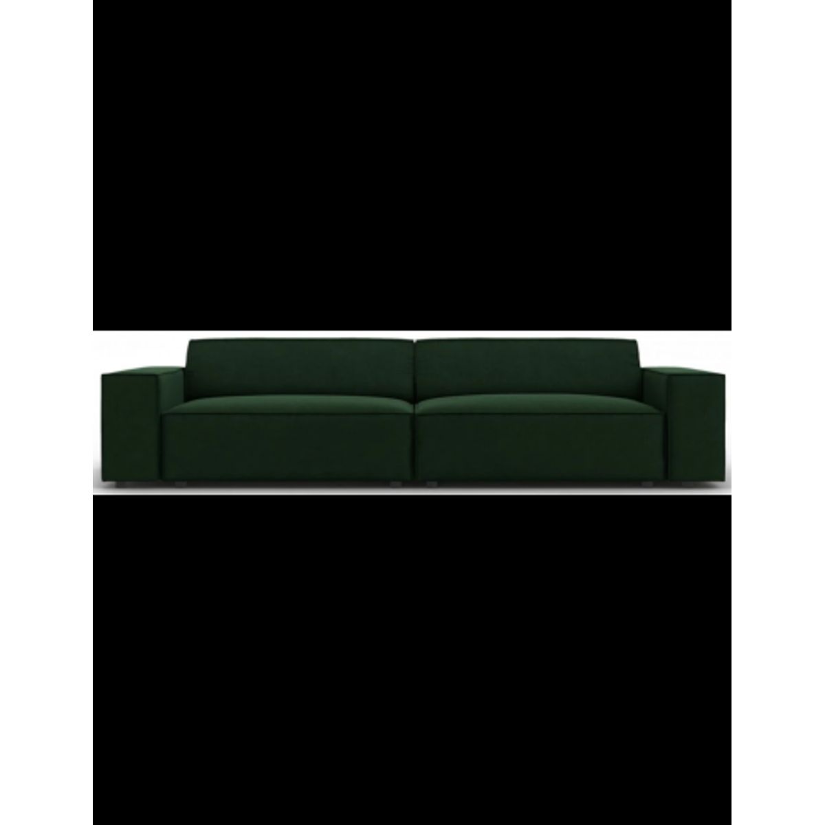 Jodie 3-personers sofa i velour B204 x D102 cm - Sort/Flaskegrøn