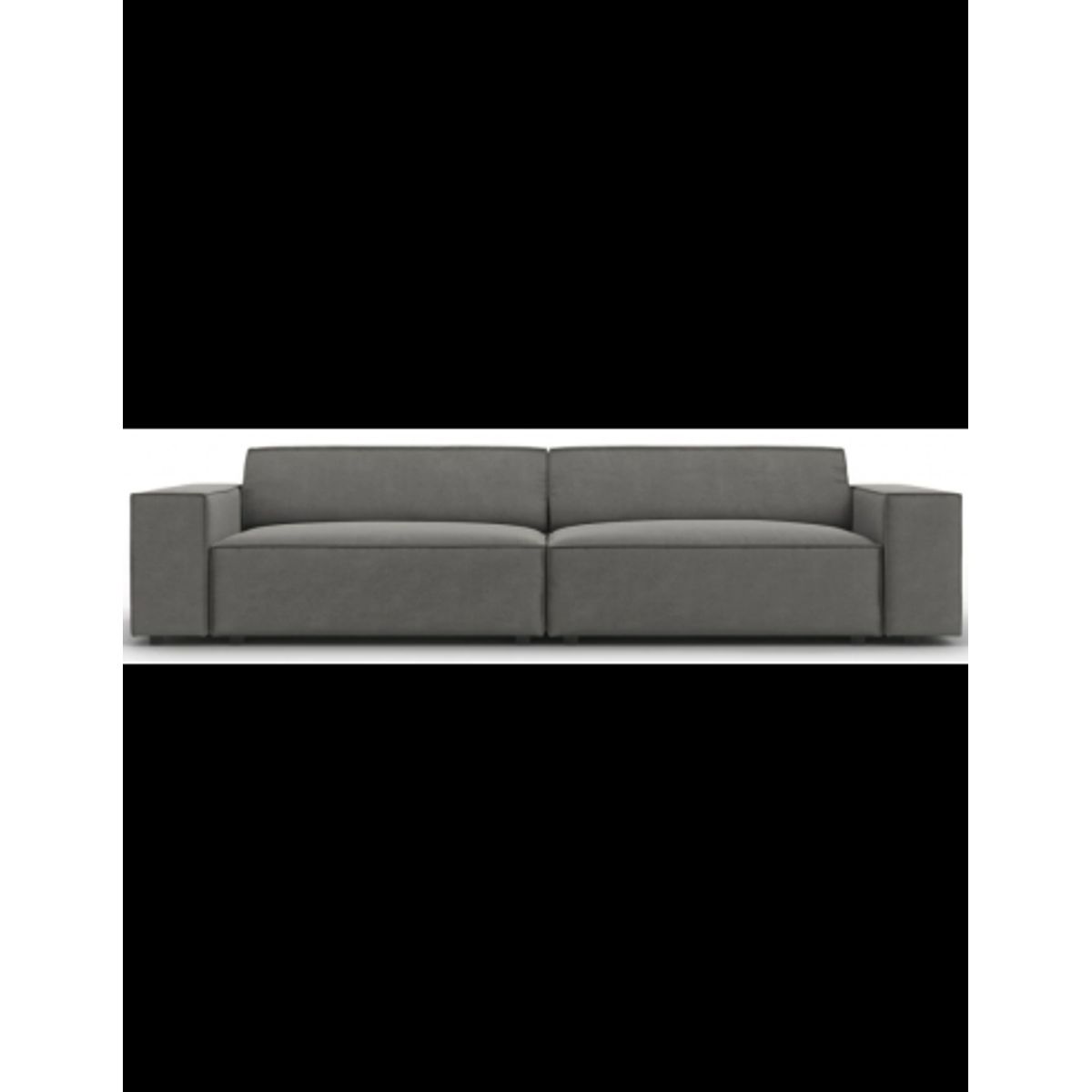 Jodie 3-personers sofa i velour B204 x D102 cm - Sort/Lysegrå