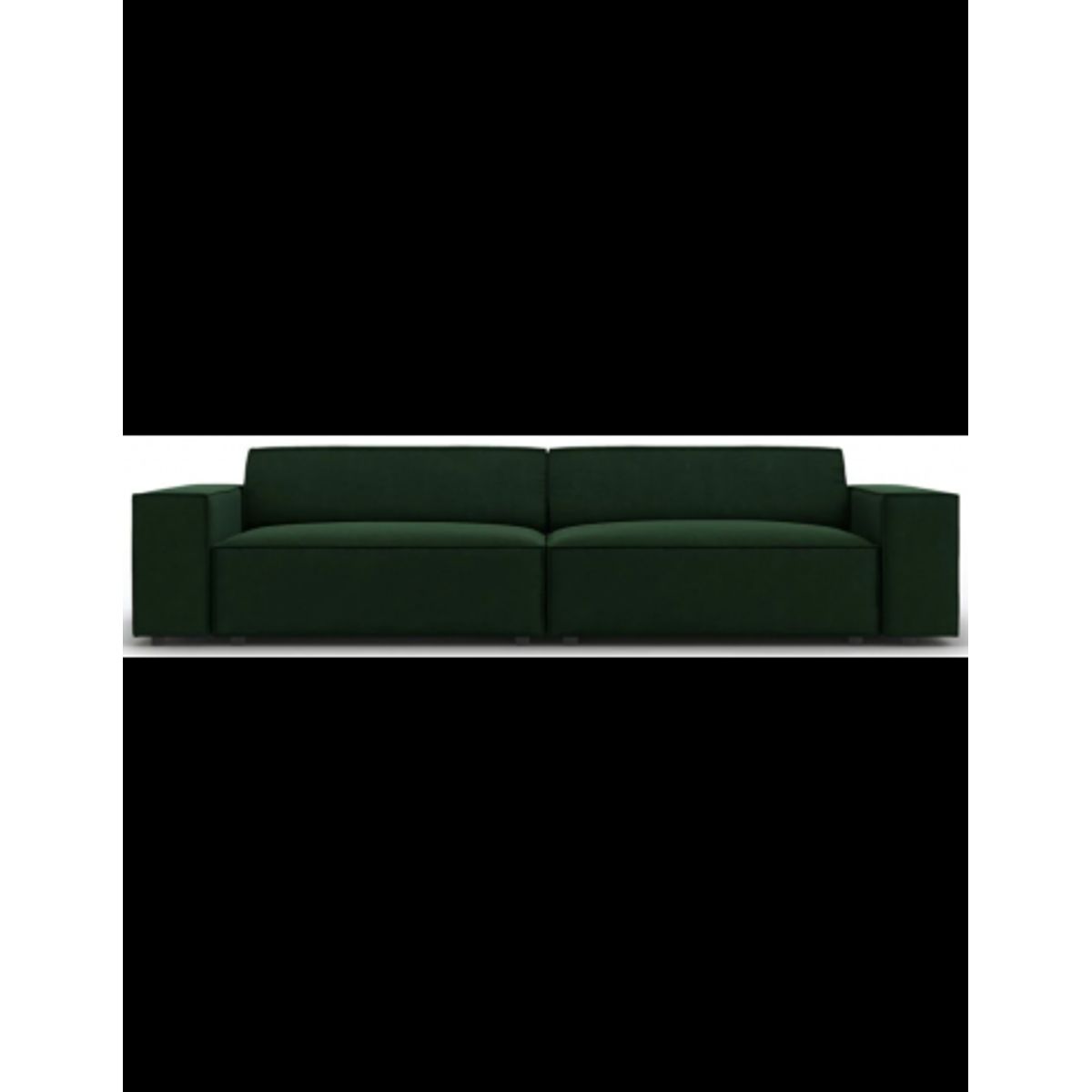 Jodie 4-personers sofa i velour B244 x D102 cm - Sort/Flaskegrøn