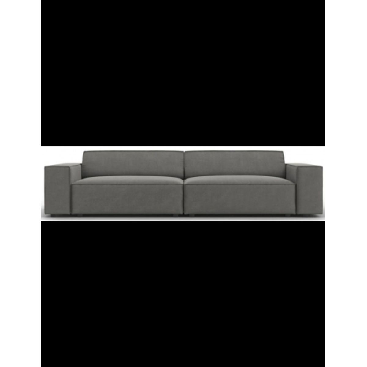 Jodie 4-personers sofa i velour B244 x D102 cm - Sort/Lysegrå