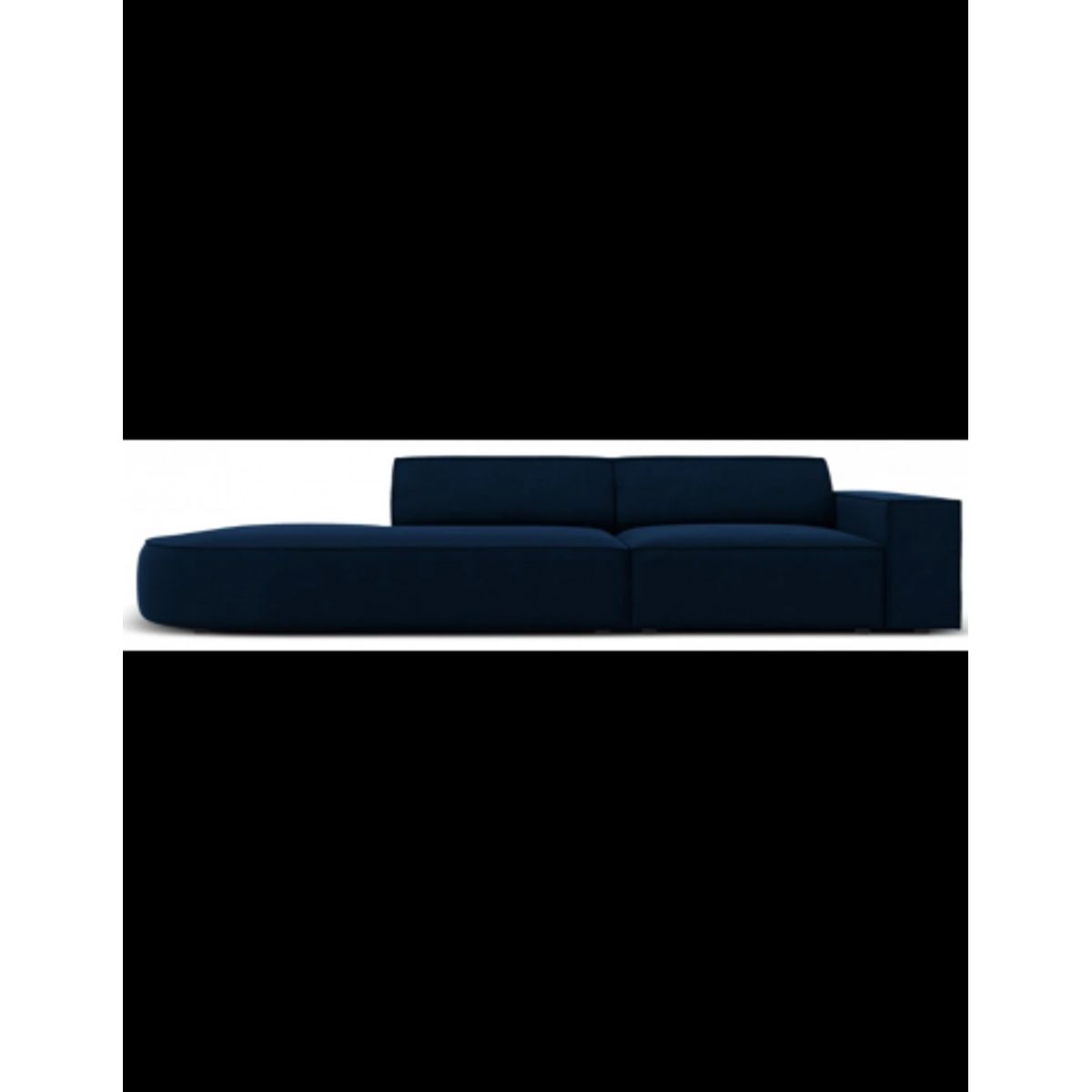 Jodie venstrevendt 3-personers sofa i velour B262 x D102 cm - Sort/Blå