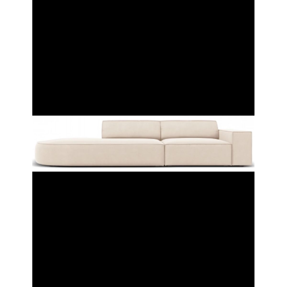 Jodie venstrevendt 3-personers sofa i velour B262 x D102 cm - Sort/Lys beige