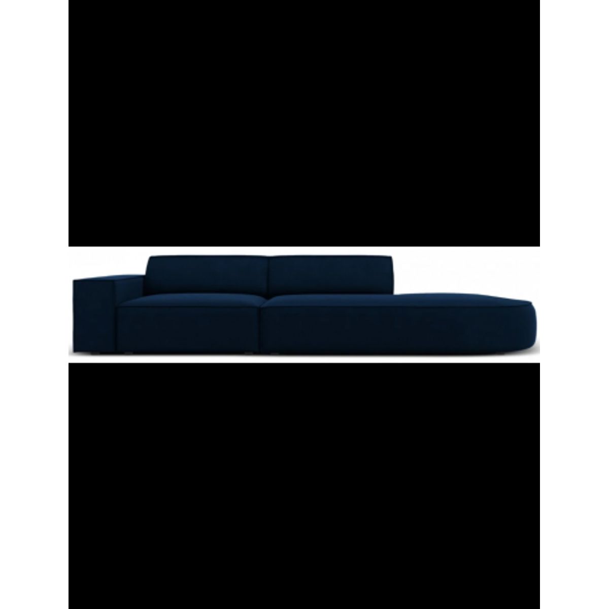 Jodie højrevendt 3-personers sofa i velour B262 x D102 cm - Sort/Blå