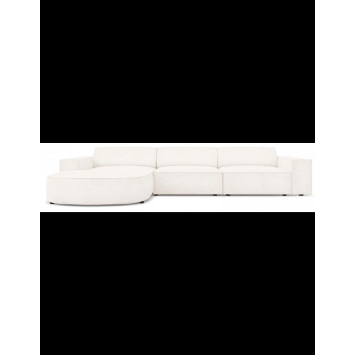 Jodie venstrevendt chaiselong sofa i bouclé B284 x D166 cm - Sort/Beige