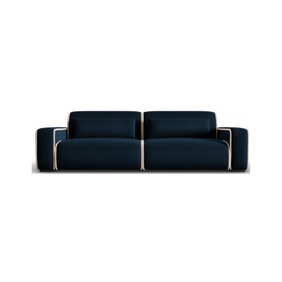 Lina 4-personers sofa i velour B248 cm - Lys beige/Blå