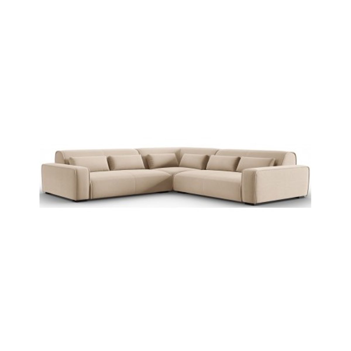 Lina hjørnesofa i velour 288 x 288 cm - Lys beige